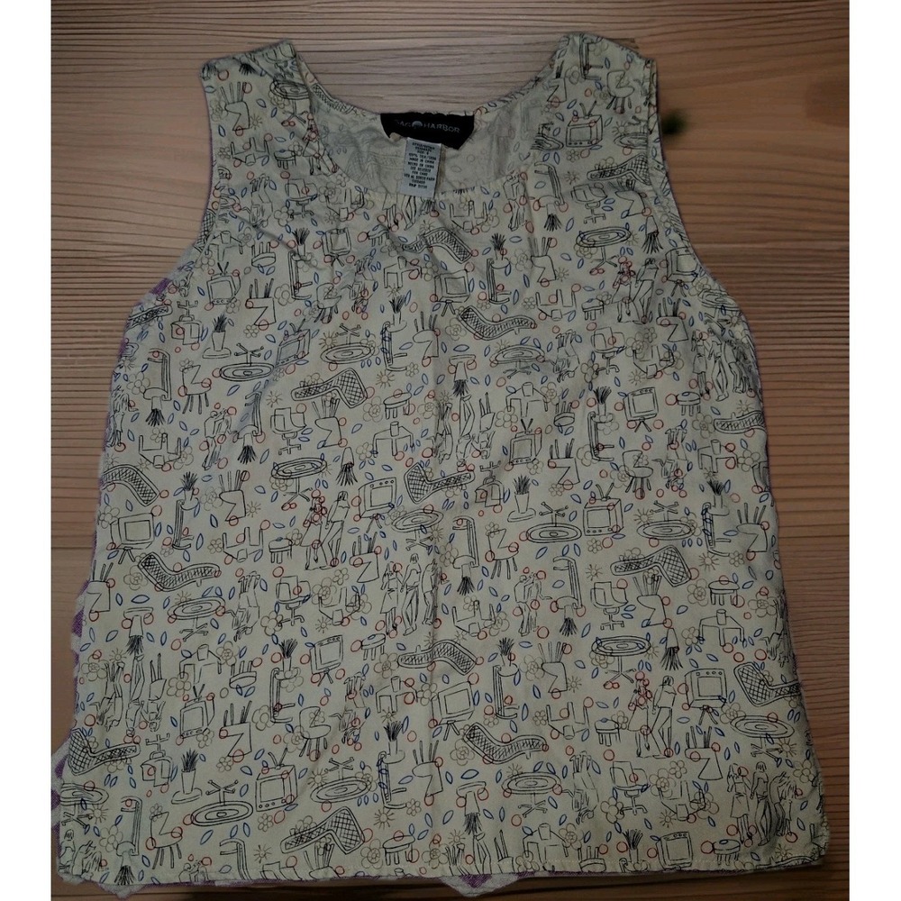 Vintage Sag Harbor Women's 100% Silk Sleeveless Lightweight Career Top Size 8